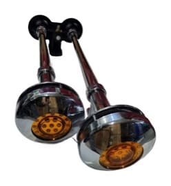 DUAL AIR HORN WITH LAMP (CHROME) - 58-72 CM - 2