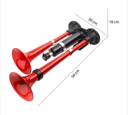 LARGE DUAL AIR ECHO HORN (RED) - 2